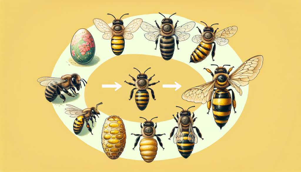 le cycle de l'abeille : de l'oeuf à l'adulte
